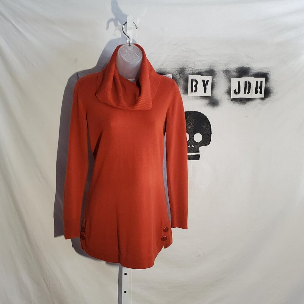 Vintage Suzie Rust Color Acrylic Knit Turtleneck Sweater Sz S women's